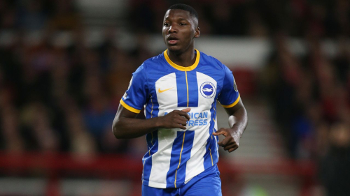 NOTTINGHAM, ENGLAND - APRIL 26: Moises Caicedo of Brighton and Hove Albion running during the Premier League match between Nottingham Forest and Brighton & Hove Albion at City Ground on April 26, 2023 in Nottingham, England. (Photo by Nigel French/Sportsphoto/Allstar via Getty Images)