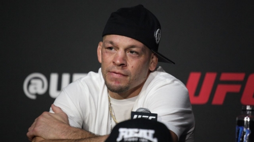LAS VEGAS, NV - SEPTEMBER 10: Nate Diaz speaks to the media following their UFC 279 win on September 9, 2022, at the T-Mobile Arena in Las Vegas, NV. (Photo by Amy Kaplan/Icon Sportswire via Getty Images)