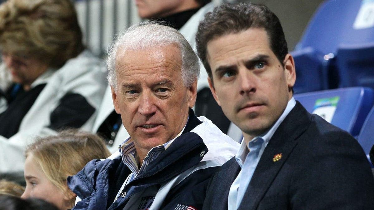 Biden and son at hockey game