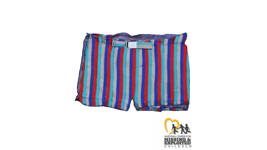 Swim trunks worn by an unidentified victim of Dean Corll