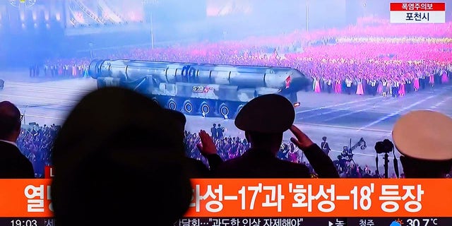 North Korean military parade as captured on south korean tv