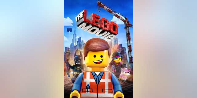 Movie poster of "The Lego Movie" with LEGOs on the cover