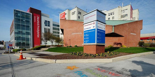 General view of a hospital on a sunny spring day