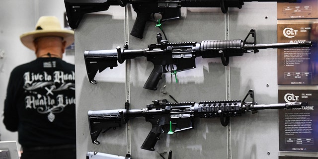 Colt M4 Carbine and AR-15 style rifles on display