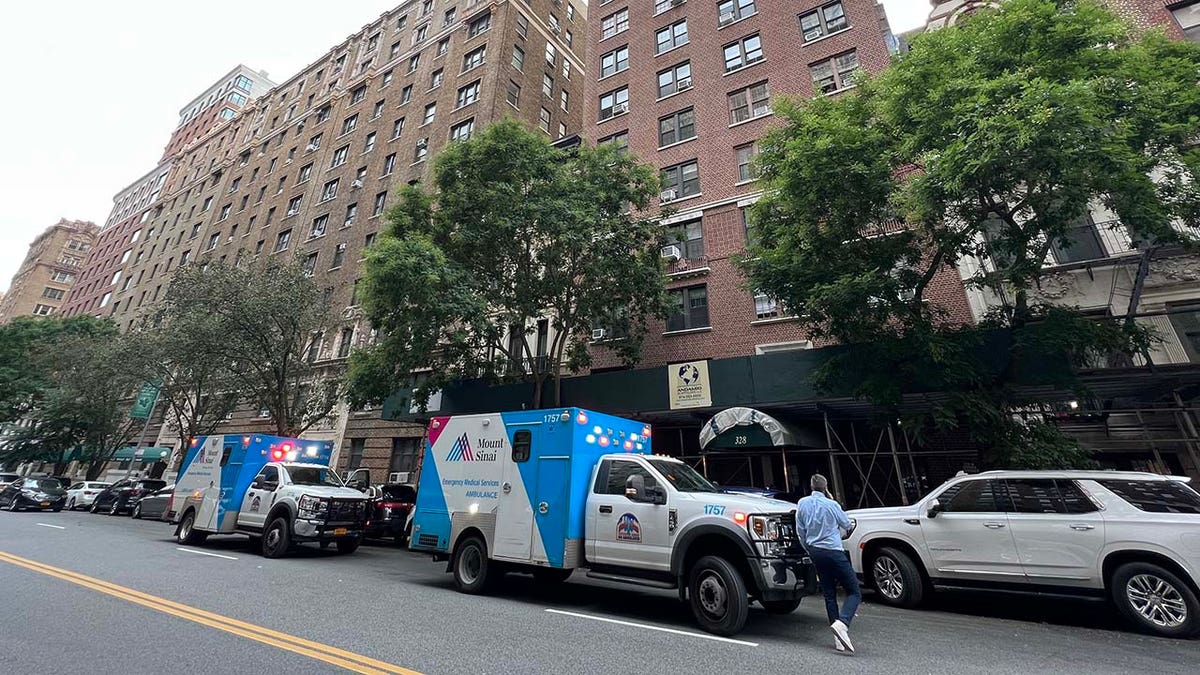 Investigators cordon off an apartment building in New York City’s Upper West Side