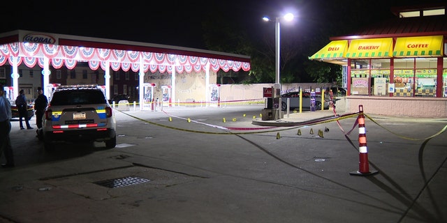gas station where shootout occurred
