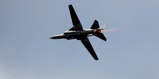 Mikoyan-Gurevich MiG-23 aircraft in sky