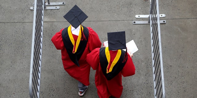 Graduates walking