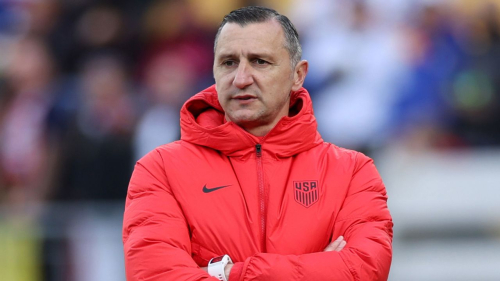 Vlatko Andonovski, head coach of USA, looks on during the FIFA Women's World Cup match between USA and Netherlands on July 27, 2023 in Wellington, New Zealand.