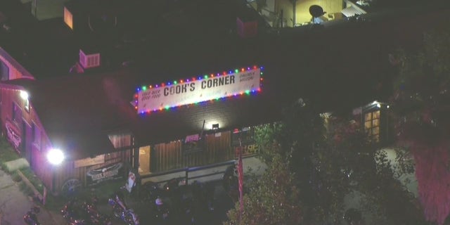 Aerial view of Cook's Corner bar