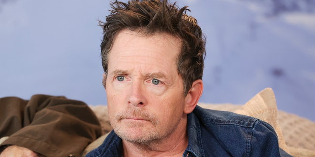 Michael J. Fox wears a blue shirt during documentary premiere at Sundance