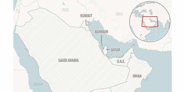 Locator map for the Gulf Cooperation Council member states