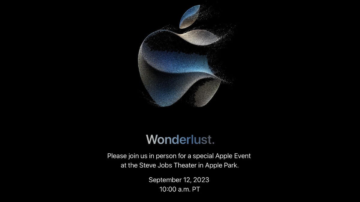 Apple invite for wonderlust event on Sept. 12