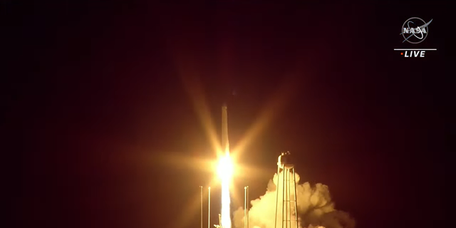 A Northrop Grumman Cygnus resupply spacecraft launches