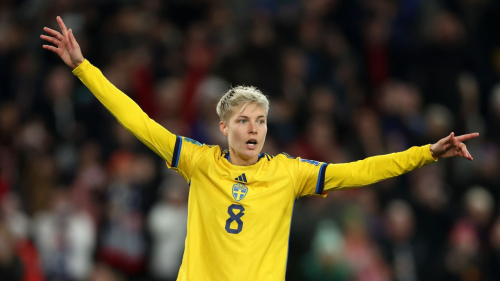 MELBOURNE, AUSTRALIA - AUGUST 06: Lina Hurtig of Sweden reacts after taking the team's seventh penalty in the penalty shootout  during the FIFA Women's World Cup Australia & New Zealand 2023 Round of 16 match between Sweden and USA at Melbourne Rectangular Stadium on August 06, 2023 in Melbourne / Naarm, Australia. (Photo by Robert Cianflone/Getty Images)