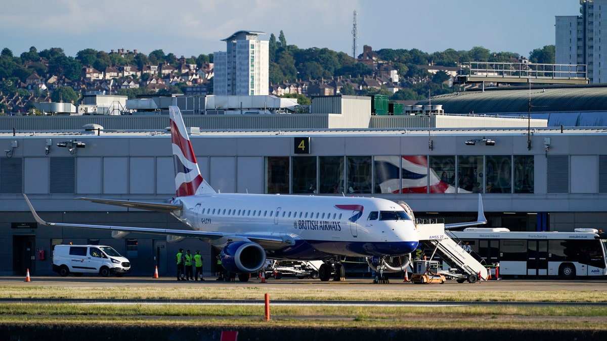 British Airways plane at London City Airport