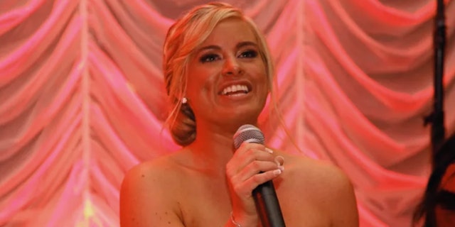 Kaitlyn Lynch speaking at her sister's wedding