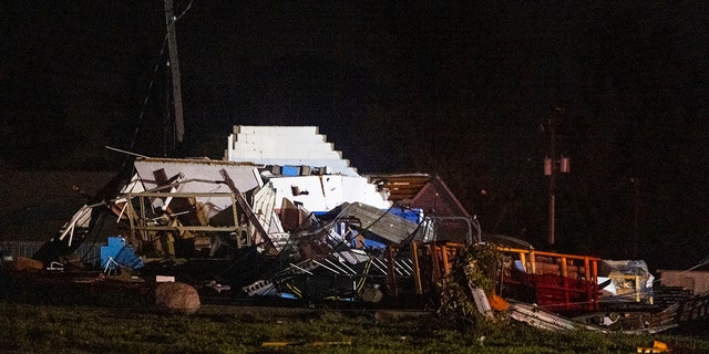 A building destroyed by storms in Kent County