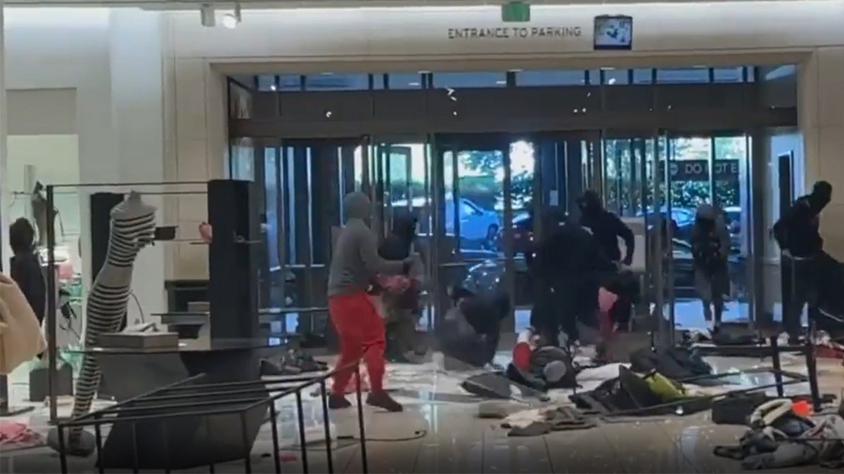 flash mob thieves run out of Macy's with merchandise