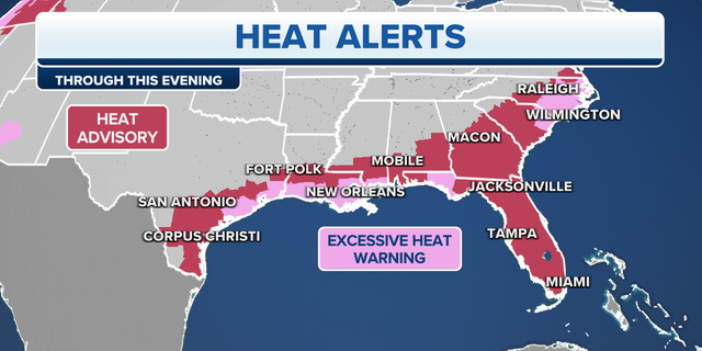 Heat alerts in the South