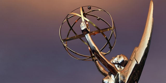A close-up view of an Emmy Award