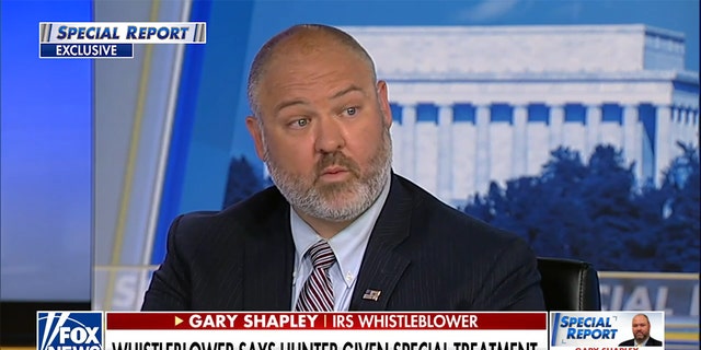 IRS agent Gary Shapley sits down on the Fox News Channel "Special Report" set for an interview