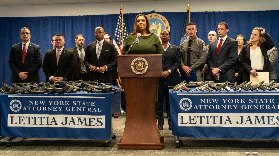 New York Attorney Genera Letitia James announces take-down of ghost-gun and narcotics rings in New York City