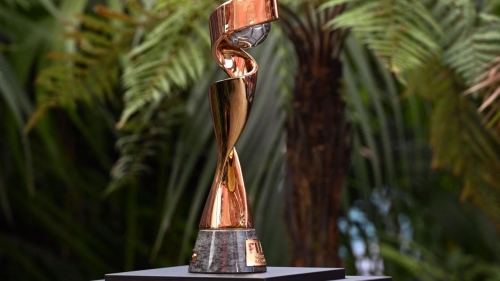 The World Cup trophy is displayed at an official Maori welcome a day before the football draw ceremony for the Australia and New Zealand 2023 FIFA Women's World Cup, in Auckland on October 21, 2022. (Photo by William WEST / AFP) (Photo by WILLIAM WEST/AFP via Getty Images)