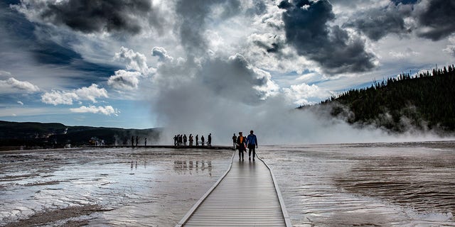 Yellowstone National Park geyser basin