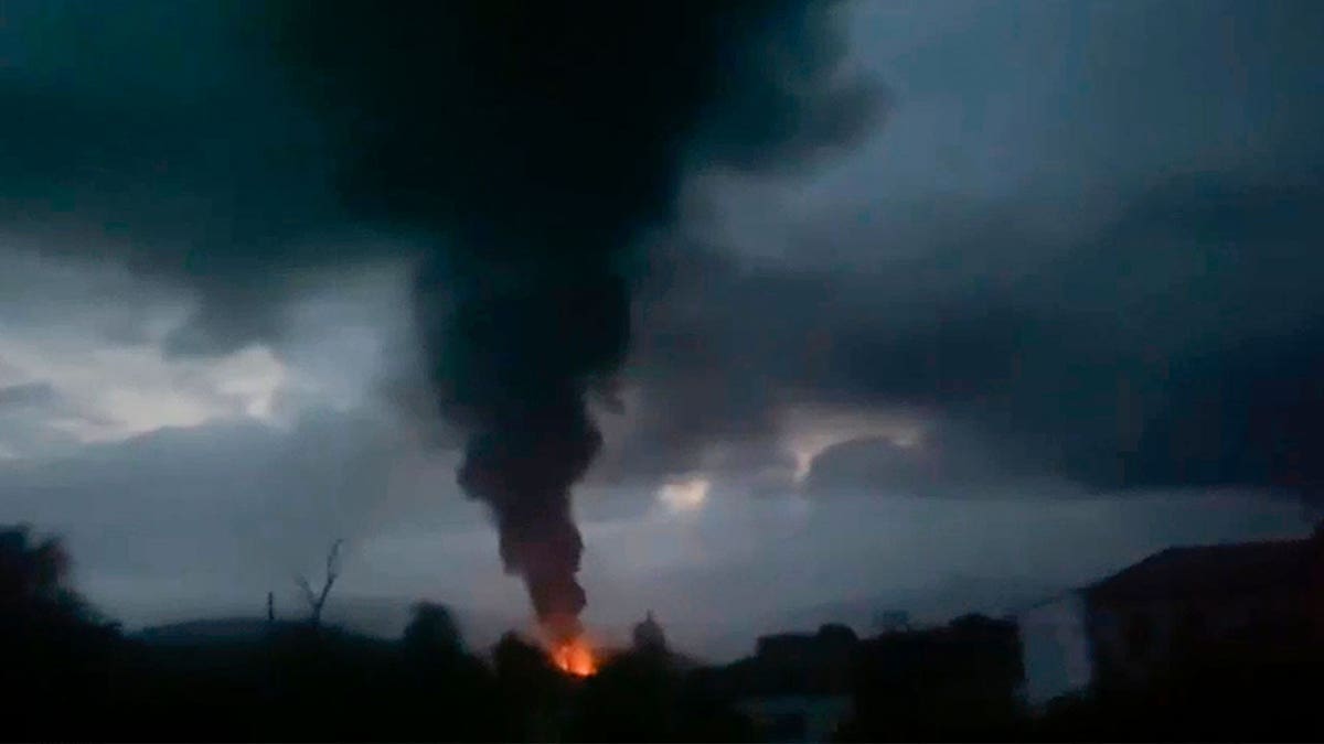 smoke rises from explosion