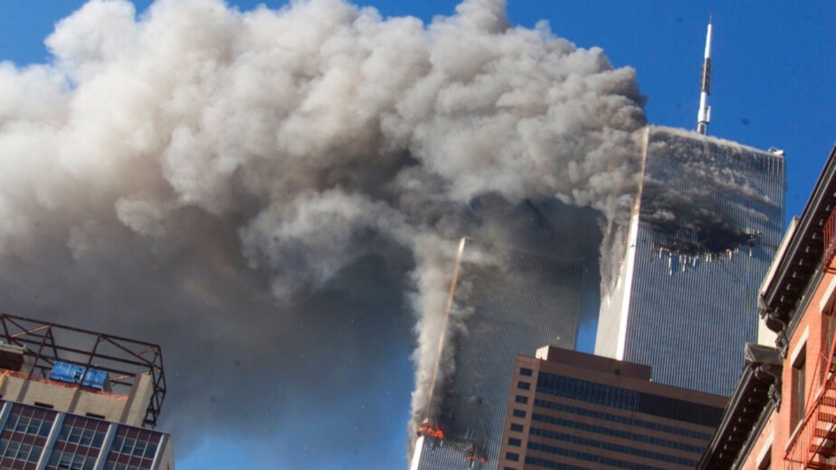 Twin Towers burning on 9/11/2001