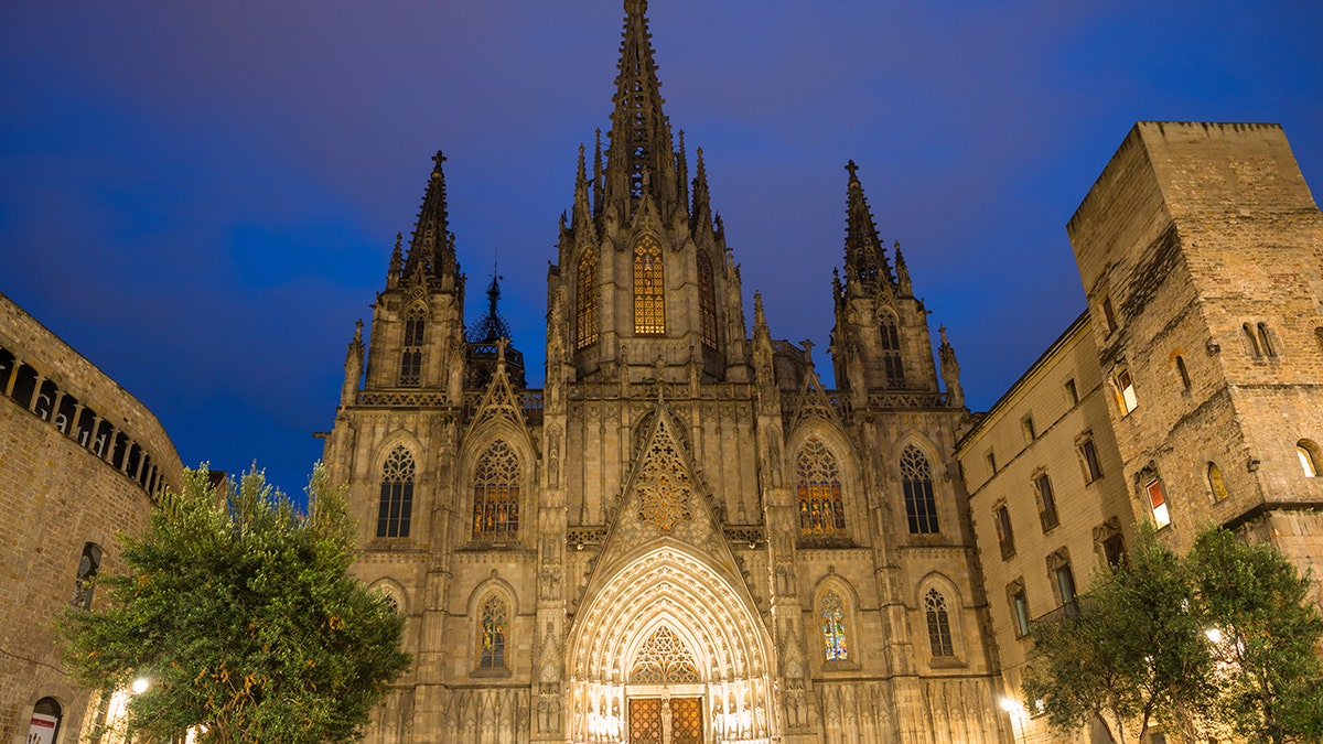 Barcelona Cathedral at night