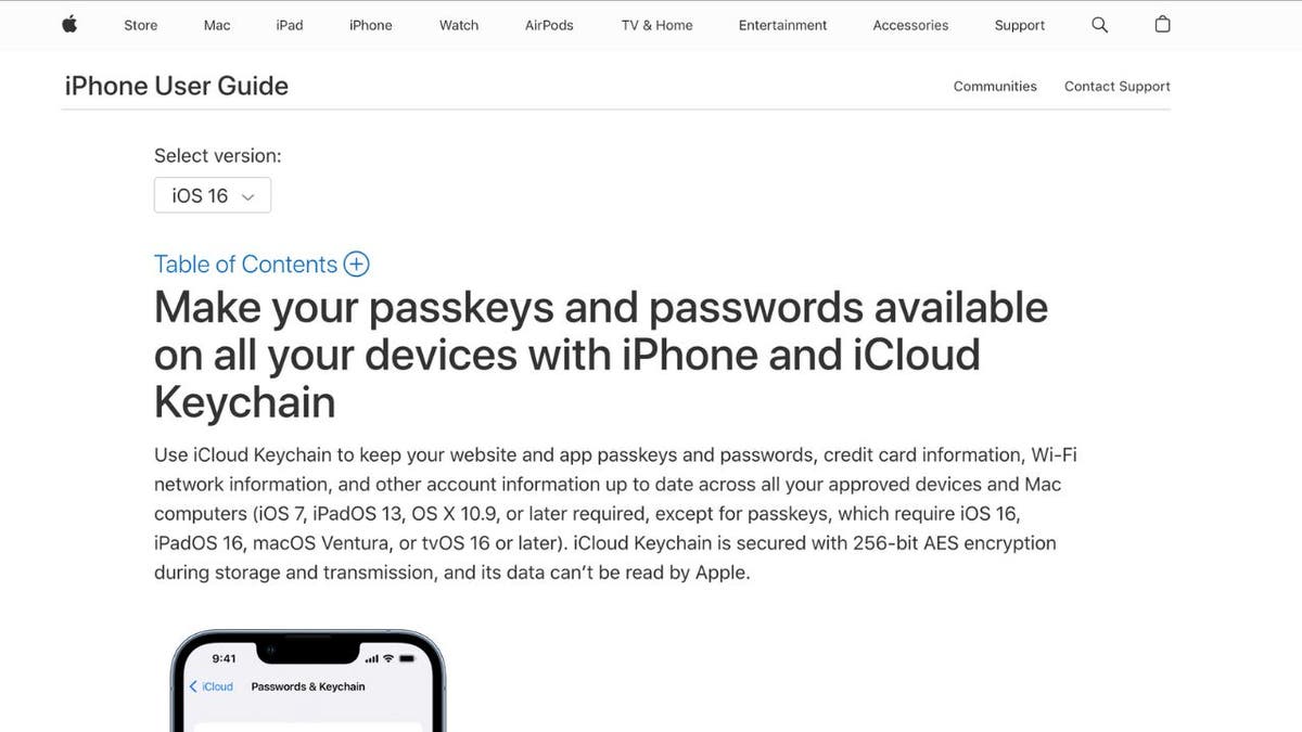 Secure with Apple Passkeys