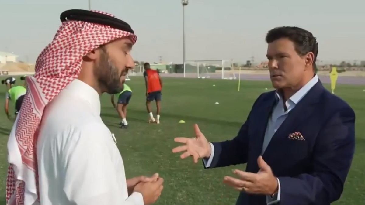 Saudi sports minister talking with Bret Baier