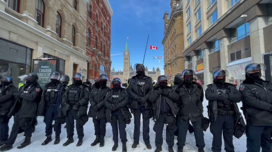 Police watch 'Freedom Convoy' protests in Ottawa in 2022