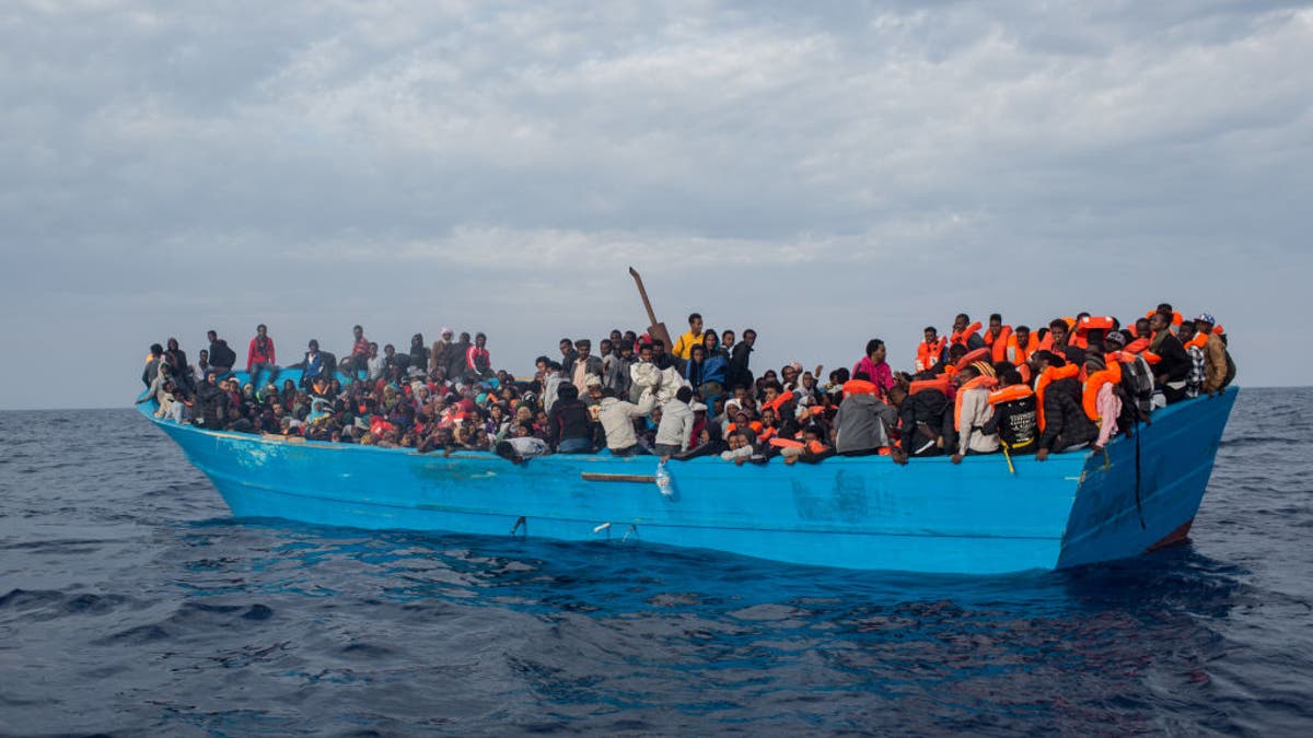 Migrants on boat near Italy