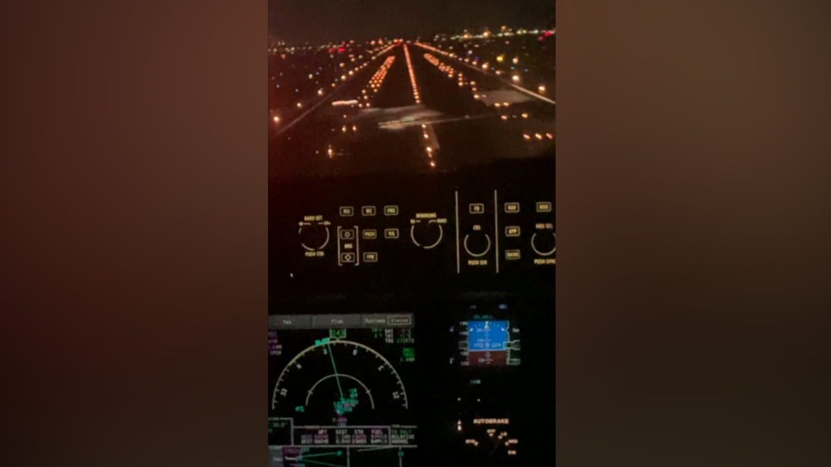 screen grab from video shot from the JetBlue cockpit