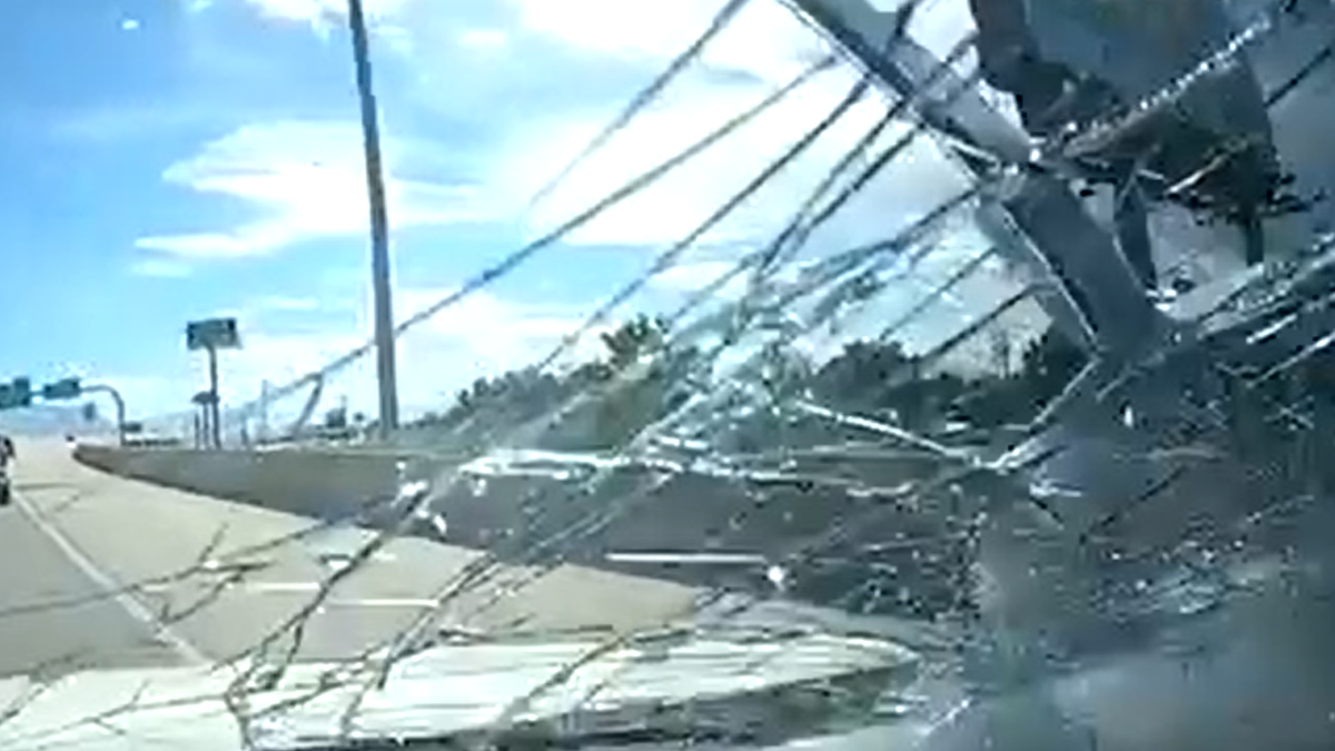 Office chair shatter windshield on Utah interstate