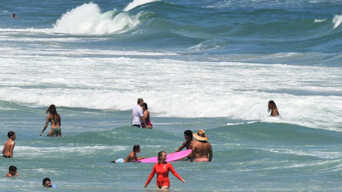 Beachgoers on Labor Day at Daytona Beach