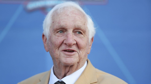 Former Dallas Cowboys executive Gil Brandt looks on during the Pro Football Hall of Fame Enshrinement Ceremony on August 3, 2019 in Canton, Ohio.