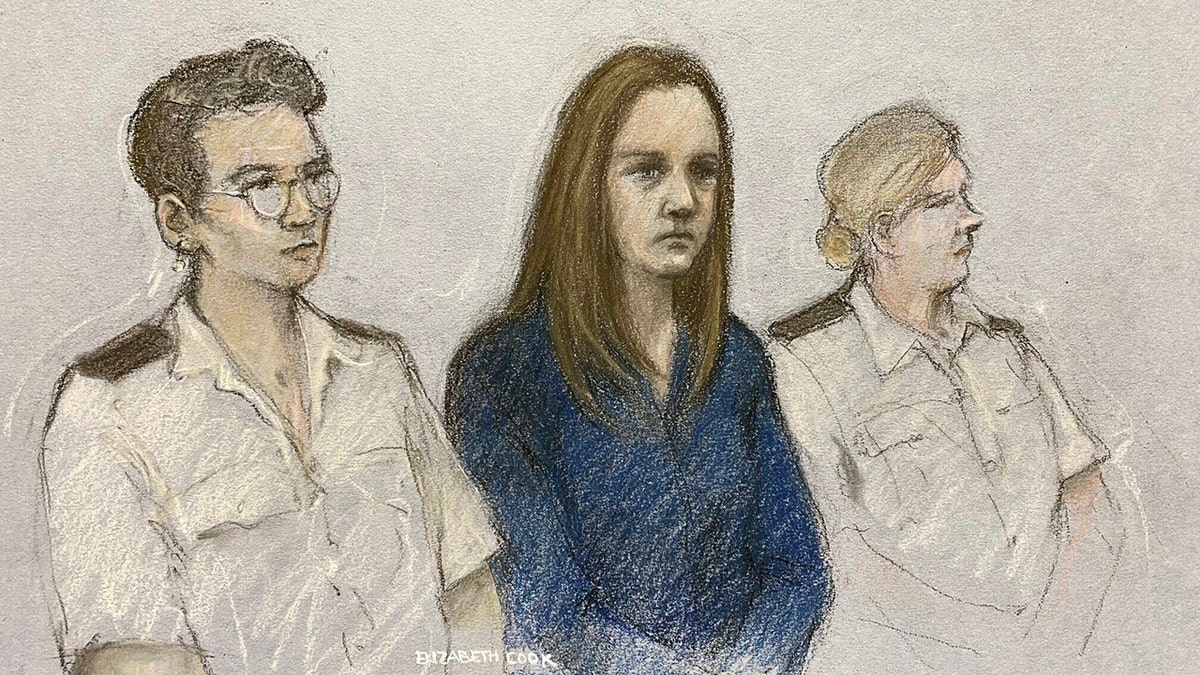 sketch of Lucy Letby in court