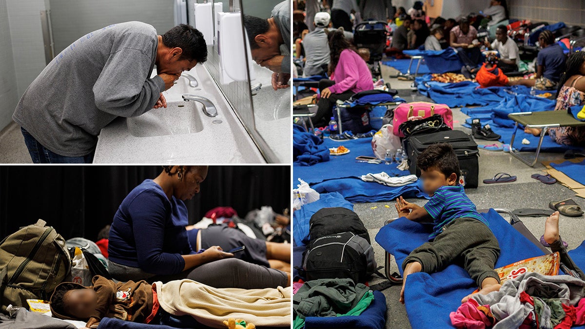 Migrants housed at OHare International Airport.