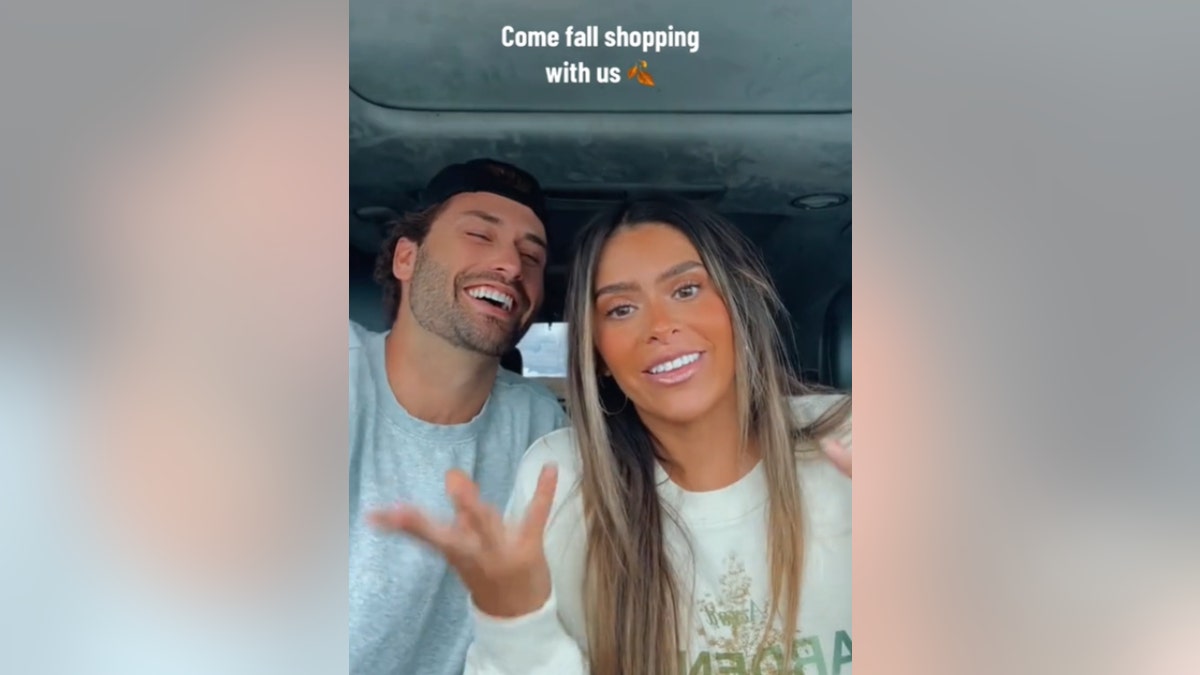 Taylor Frankie Paul (right) and boyfriend Dakota Mortensen go fall shopping in a TikTok video