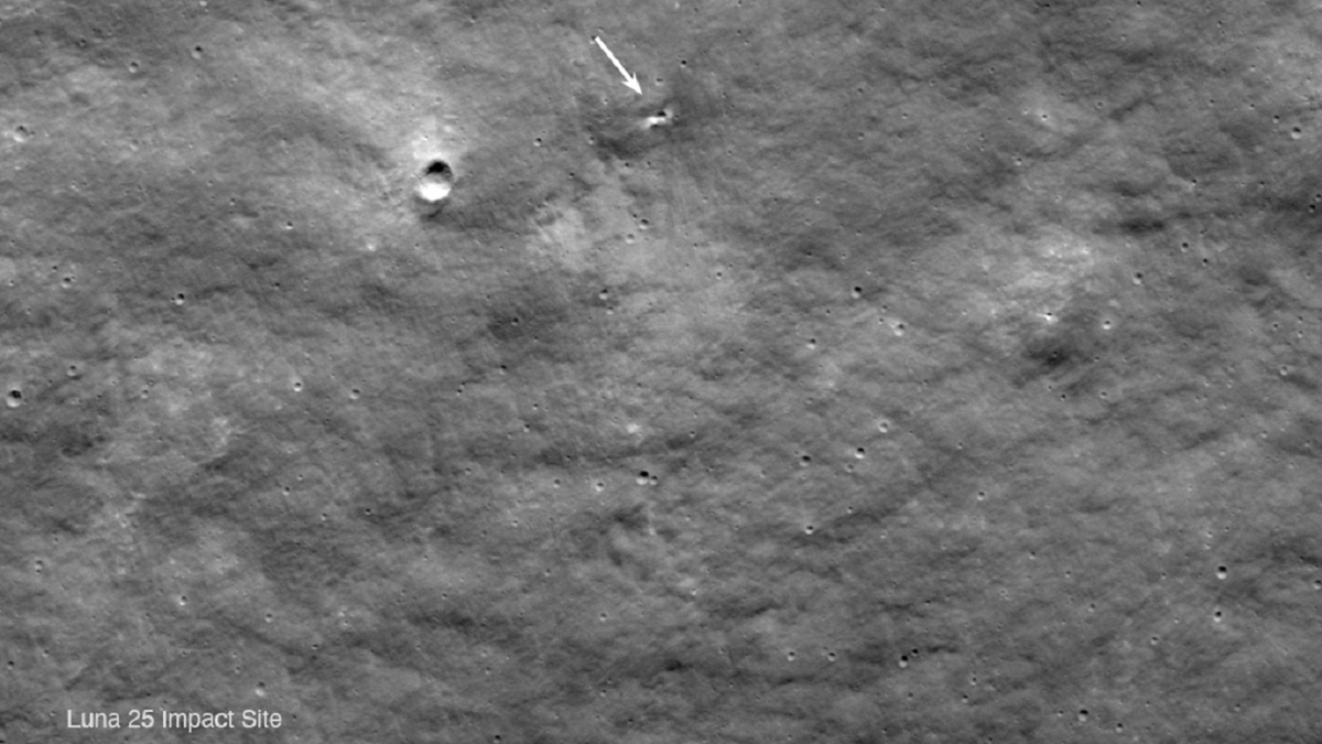 Suspected Luna 25 crash site on the moon