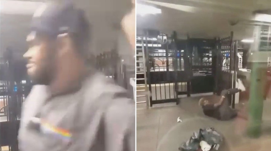 Suspect in NY subway station beating of woman with her own cane seen in video