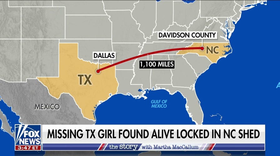 Missing Texas girl found locked in North Carolina shed after kidnapping