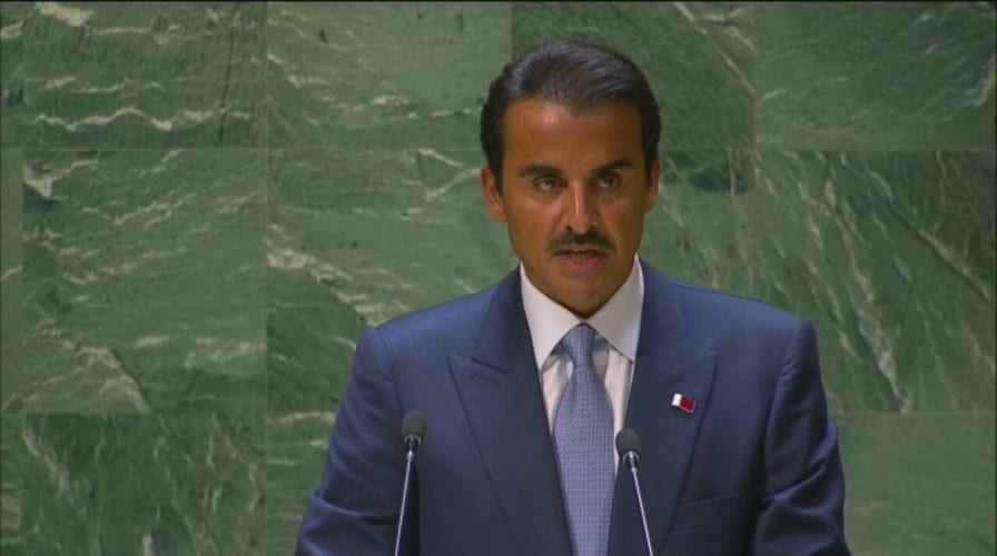 Emir of Qatar calls nation 'nexus between East and West' at United Nations General Assembly