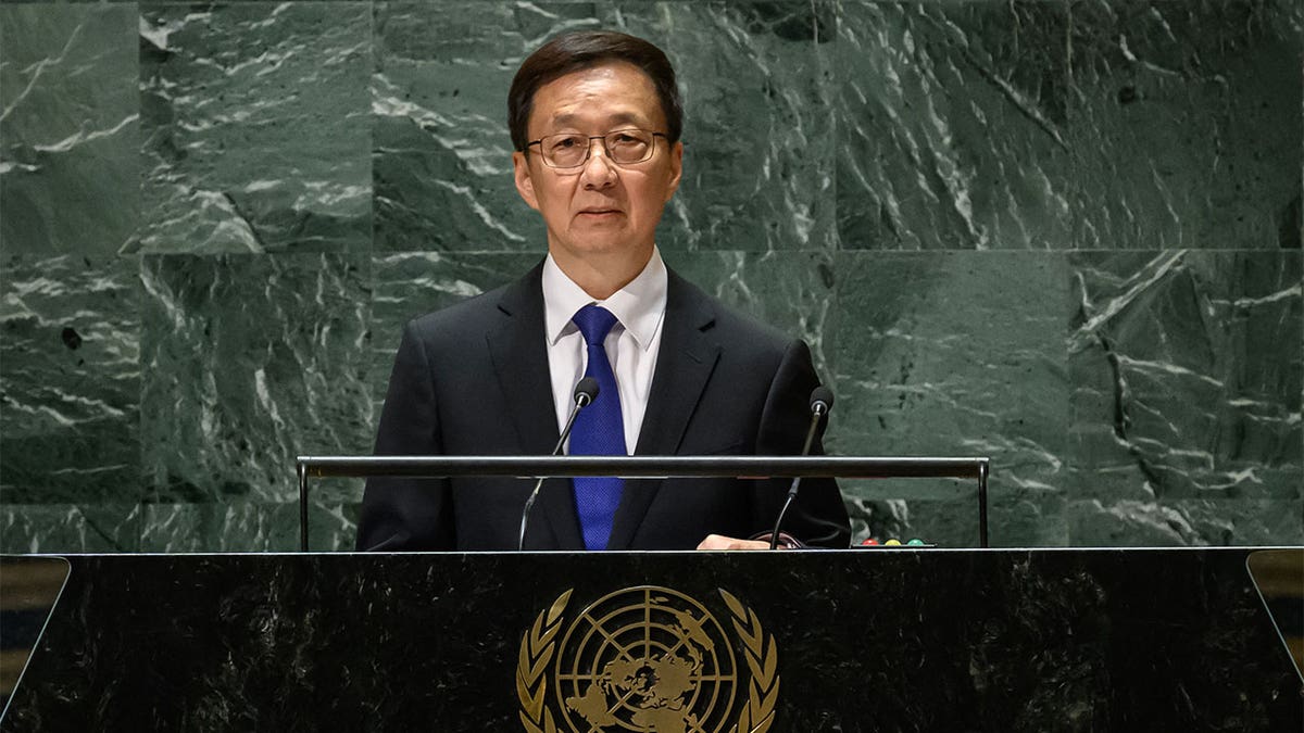 China's Vice President Han Zheng addresses the United Nations General Assembly