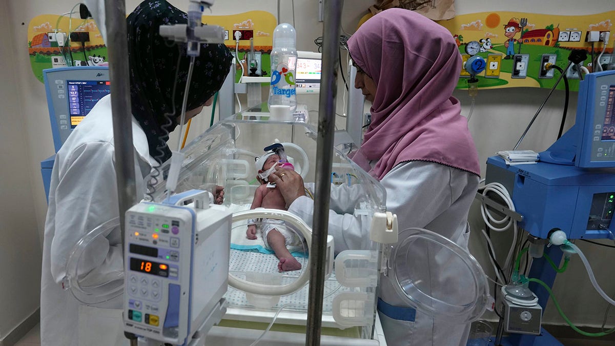 Baby at hospital in Gaza