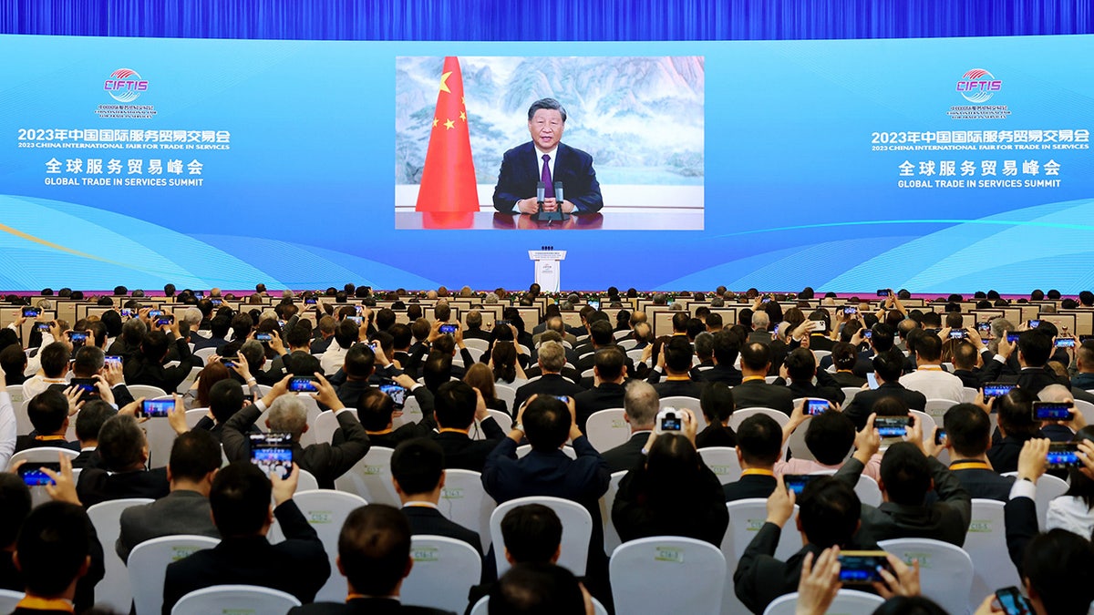 Chinese President Xi addresses Chinese trade summit